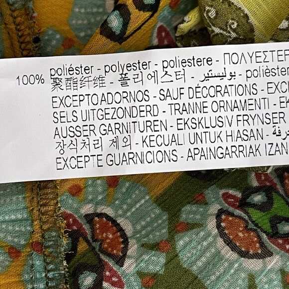 New Zara Boho Whimsy Goth Scarf Y2K Semi Sheer Jeweled Blouse Women's Size Small - Picture 4 of 7